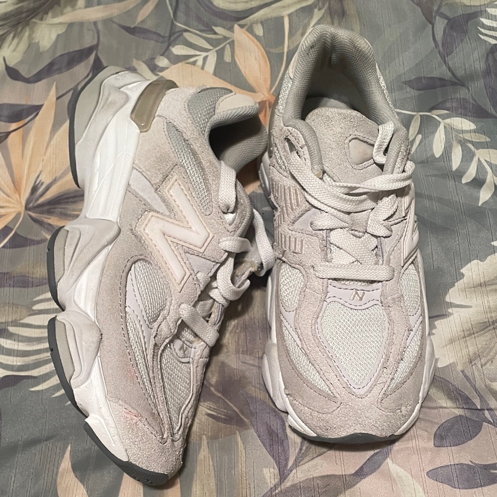 New Balance Light Gray Mesh Suede Sneakers
